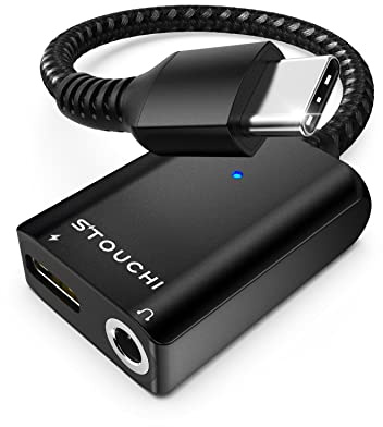 USB C Kopfhörer Adapter und Laden,Stouchi USB Typ C auf 3,5 mm Klinke Aux Adapter,Hi Res DAC,Sicheres 30W Schnellladen,Kompatibel mit i-Phone 15 Pro/Max,Samsung Galaxy S24 S23,iPad Air/Pro/Mini,Pixel