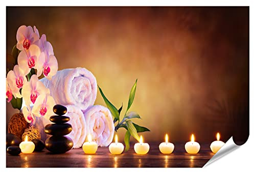 islandburner XXL Bild Poster Spa Konzept Massage Steine Handtücher Kerzen Wellness Beauty Salon Kosmetik Stud Premium Bilder Fotodruck