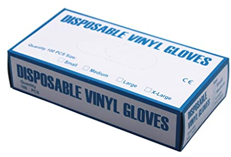 jojomis 100 guantes desechables de vinilo antiestáticos, sin polvo, sin látex, talla S, transparente