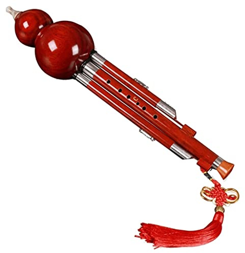Kürbisseide Aus Rotem Sandelholz Professionell Spielender Kürbis Kürbisflöte Für Erwachsene Schüler, Anfänger, Notenprüfung Dreifarbiges Instrument Aus In C-Dur-H-Taste (Color : Red_B-Flat)