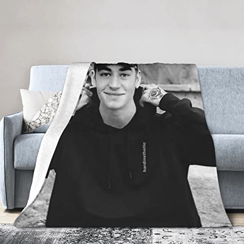 LOUJIN Hero Hardin Fiennes Scott Tiffin Couverture ultra douce et légère en flanelle polaire pour canapé, canapé et lit Noir