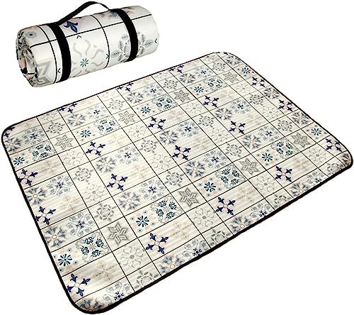 LONONE Picknickdecke 300x300, XXL Picknickdecke Wasserdicht, 3 Schichten Verdickt Groß Piknikdecken Isoliert mit Wasserdichter Rückseite, Picknick Decke Outdoor für Camping, Picknick, Wandern, BBQ,C