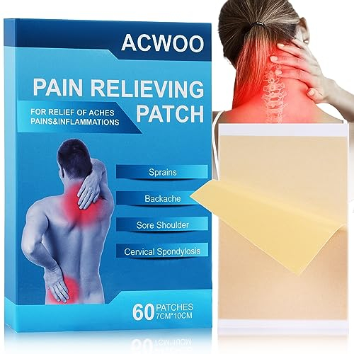 ACWOO Pain Relief Patches, 60PCS Back & Shoulder Pain Relief Patch, Arthritis Herbal Pain Relief Patch for Back Knee Neck Shoulder Muscle Soreness, Warming Meridians Plaster