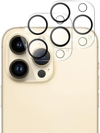 QUITECO Caméra Arrière Protection pour iPhone 15 Pro / 15 Pro Max [2 pièces] Protecteur en Verre Trempé d'Objectif de caméra
