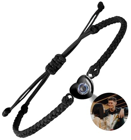 EMIRISTIC Bracelet photo personnalisé avec image à l'intérieur – Bracelet fait à la main avec image personnalisée pour la Saint-Valentin, un anniversaire, n'importe quel jour spécial cadeaux, L, Acier
