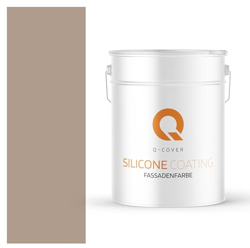 Q-COVER Fassadenfarbe 10 L Hazelnuss Silikonharz Fassadenfarbe Außen Wandfarbe Wetterfest