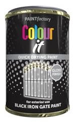 DIOXSTAR Black Iron Gate Paint, Durable Gloss Finish, Long-Lasting Protection, For Exterior Application, Fast Drying Effective Paint, Easy to Use, 300ml (1 PCS)