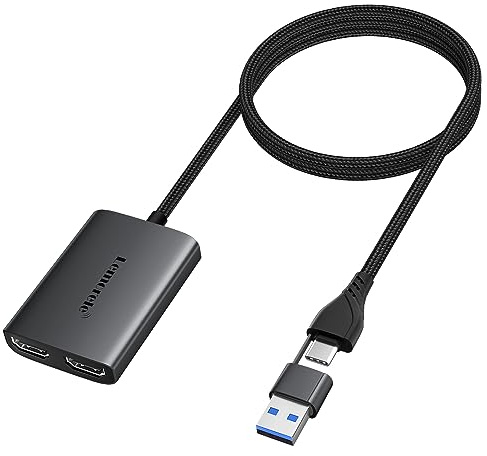 Lemorele USB C auf HDMI Dual Adapter, Thunderbolt 3 auf HDMI Konverter geeignet für MacBook, Dell, HP, XPS 15, Surface GO, etc.(MacOS MST Unterstützung)