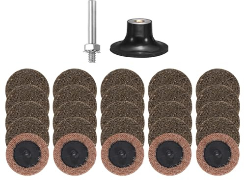sourcing map 26pcs Quick Change Discs Set 2 Roll Lock Sanding Discs with 1/4 Shank Pad Holder Coarse Grit Surface Conditioning Disc for Polish Rust Removal