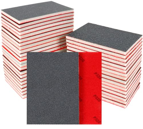 24 Pcs Sanding Sponge 320 Grit, Washable & Reusable Sanding Blocks for Wood, Metal, Drywall, Glazing, Wet Dry Sandpaper for Smooth Finishing