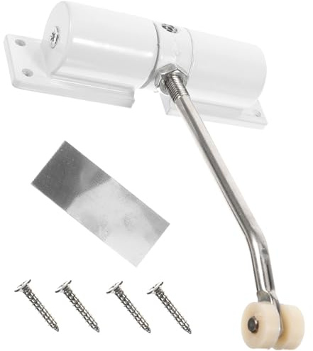 Gadpiparty Ferme-porte Automatique à Ressort Mural Blanc Métal Résistant Haute Température Réglable Fermeture Silencieuse Pour Portes Battantes Kit Installation Complet Usage Domestique