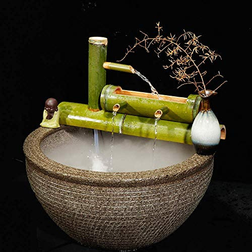 Fontana di bambù Fatta A Mano, Pompa per Fontana, Sculture, Statue, Decorazioni per La Casa, Arte E Artigianato, Opere d'Arte, Cascata, Giardino Giapponese, 80 Cm, Fontan(50cm)