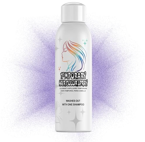 Amzsudy Temporary Hair Color Spray für Männer Frauen, Instant Coloring Farbstoff Alternative, nicht klebrige & sanfte Formel, waschbar, Halloween, Cosplay, Party, Kostüm Make-up (lila, 150ml)