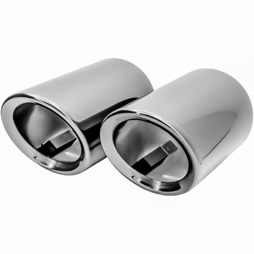 RECAMBO Auspuffblenden Set 2x Edelstahl Chrom passend für VW Golf VI BJ 2008-2013 - einfache Montage - fester Sitz - aufwertende Heckoptik - langlebige Oberfläche - sauberes Finish