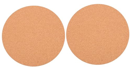 Hohopeti Lot de 2 Tapis de Pot de Fleurs en Liège 20 Cm, Dessous de Plantes pour Jardinage Intérieur, Protège-Meubles l'eau Rayures, Support Recyclable Antidérapant pour Pots Ronds