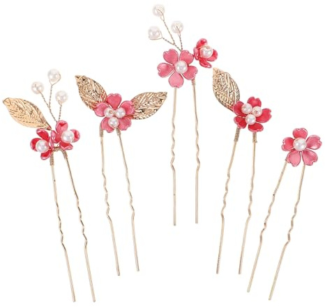 Artibetter Fermagli Leggeri ed Eleganti in Lega di Zinco 5pezzi a Forma di Fiore a Cinque Petali per Chioma da Sposa per Matrimoni e Serate Romantiche