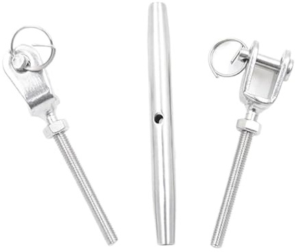 6 pz M5-M12 Tenditore In Acciaio Inox 304 Corpo Chiuso Swage Vite Fune Tensionante Fibbia Stretta per Recinzioni e Supportos Piantes(M12)