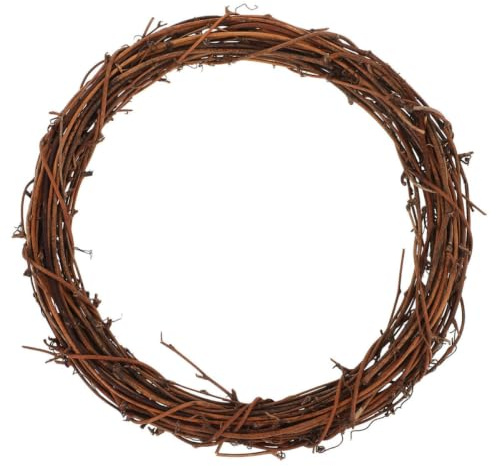 ULTECHNOVO Couronne de Vigne Naturelle en Bois de Rotin 30cm, Base Solide et Usage Polyvalent pour Décoration de Noël ou Fête de Pâques