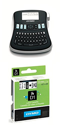 Dymo LabelManager 210D Professionelles Beschriftungsgerät + D1-Etiketten (Selbstklebend, für den Drucker LabelManager, 12 mm x 7 m Rolle) schwarz auf weiß
