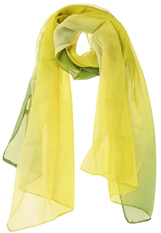 uxcell sourcing map Lang Chiffon Leicht Gradient Farbe Schal Frühling Sommer Weich für Frauen Yellow 63x19.6
