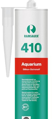 RAMSAUER 410 Aquarium Silikon Dichtstoff, 310ml Kartusche, Schwarz