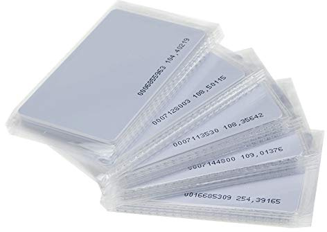 KDL Tarjetas inteligentes blancas RFID Proximidad 125KHz TK4100 / EM4100 / EM4200 Plástico PVC Tarjeta de control de acceso Solo lectura (Pack of 50)