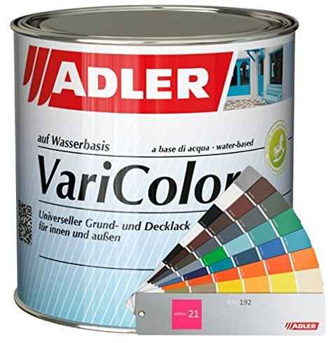 ADLER Varicolor 2in1 Acryl Buntlack für Innen und Außen - 375 ml RAL9016 Verkehrsweiß Weiß - Wetterfester Lack und Grundierung - matt