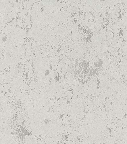 Rasch Tapeten 541151 aus der Kollektion #ROCKNROLLE – Vliestapete in Hellgrau im Beton-Design – 10,05m x 53cm (L x B)