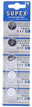 SUPEX CR1616 3 V litium knappcell 5 kort