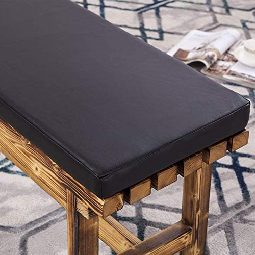 Wasserdichtes Bankkissen aus PU-Leder mit abnehmbarem Bezug, luxuriöser Schaumstoff gepolstert, weicher Ersatz für Outdoor-Gartenbank, Schaukelstuhl, UV-beständig, schwarz, 100 x 40 cm