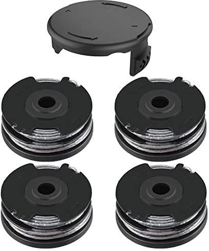 für Bosch F016800351 Ersatzspule für Bosch ART 30-36 Li, ART 30, ART 27 und ART 24 Fadenspule Rasentrimmerfaden, Kompatibel mit Bosch F016800351 Rasentrimmerspulen, 6 m x 1,6 mm (4 + 1 Stück)