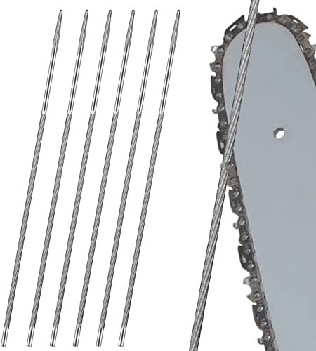 MUYAPAY Chainsaw Sharpening Files 6 Packs 4mm Chain File Chainsaw Needle Set Sharpening Files for Sharpening Chainsaw Teeth to Enlarge Round Openings