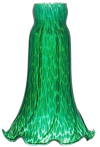 ANYONGLU Lily Lampshade Only Green Tulip Flower Glass Lamp Shade Replacement Tiffany Style Lily Table Floor Lampshade Replacement