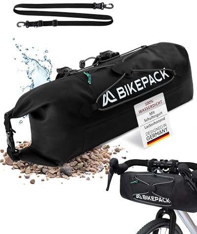 BIKEPACK Fahrradtasche Lenker - Ideale Lenkertasche Fahrrad für eBike, Rennrad & Gravel Bike Zubehör - Fahrradtasche vorne Lenker als perfekte Bikepacking Tasche: 100% wasserdicht, Premiummaterialien