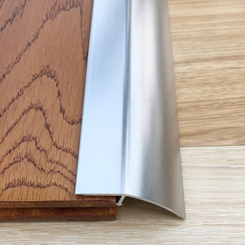 NILZA Übergangsprofil Höhenausgleich 10-20mm Übergangsschiene Übergangsleiste 90cm Aluminium Türleiste Selbstklebend Ausgleichsprofil Für Vinylboden (Color : Silver, Size : 1PCS)