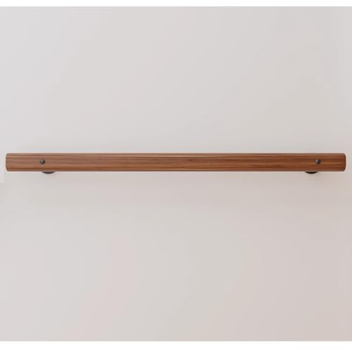 Handlauf Buche, Treppengeländer lackiert,Handläufer Holz Treppe Innen Und Außen ,Handlauf für ältere Kinder Wandhandlauf Wand Treppe Rutschfester Handlauf Treppe Mit Schwarz Halter(Size:100cm/39.3in)