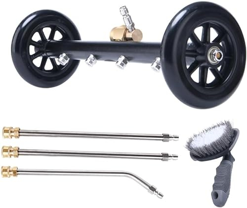 Nettoyeur haute pression 2 en 1, 40,6 cm, accessoire de lavage sous voiture avec 3 rallonges et brosses, nettoyeur de surface à double fonction 4000 PSI