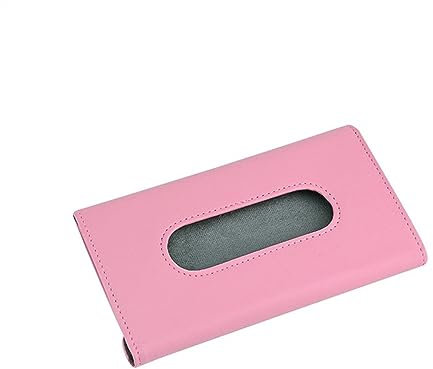 Kosmetiktücher Box Auto Tissue Box Sonnenblende Tissue Box Halter Innen Lagerung Box Dekoration for Auto Zubehör für Esszimmer Badezimmer Schlafzimmer(Pink with Clip)