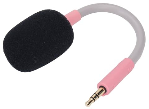 VBESTLIFE Microfono di Ricambio per Barracuda X, Cuffie da Gioco Microfono con Asta Pieghevole e Staccabile da 3,5 Mm con Schiuma (PIN K)