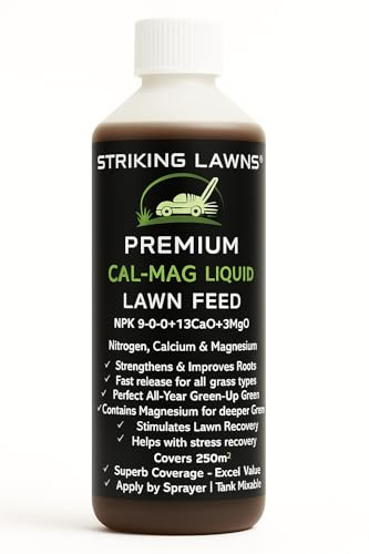 Premium CAL‑MAG Liquid Lawn Feed | NPK 9‑0‑0 + 13CaO + 3MgO | Nitrogen, Calcium & Magnesium Strengthener for Lawns | All‑Year Grass Health, Colour & Stress Recovery Fertiliser