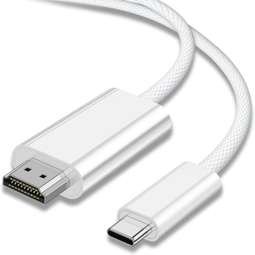 NCGGY USB C auf HDMI Kabel 4K@60Hz[Thunderbolt 3/4 kompatibel] USB Typ C zu HDMI 4K UHD Kabel[Aluminium&Nylon] für i Phone 15/16/17 Pro Max Sa msung S23 M-acBook i-Pad Pro/Air, i-Mac -3m