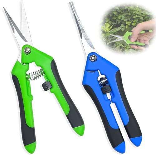 NISENTIA 2 tijeras de podar pequeñas, tijeras de podar, bonsái, tijeras de árbol, tijeras de cultivo, tijeras de poda, tijeras de jardín para jardín, bonsái, flores, plantas, cosecha, fruta, ramo,