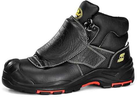 SAFETOE Stivali da lavoro per saldatura - Stivali da lavoro - M-8387 S3 ESD in pelle bovina - Scarpe da lavoro per saldatori - Resistente al calore fino a 300℃ - Protezione anti-perforazione e punta