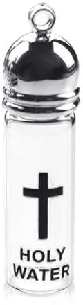 Catholic Christian - Botella de agua bendita de vidrio transparente para un fácil transporte y exhibición en el espacio sagrado