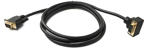 System-S D Sub15 Cavo 150 cm HD VGA 15 Pin maschio a maschio DB15 Angolo Down Angled Adattatore