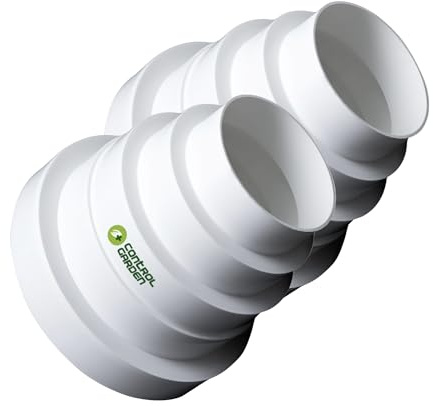 CONTROL GARDEN Pack x 2 Riduttore Universale per Sistemi di Ventilazione Bianco - Attacco Connettore per Condotti di Ventilazione Diametro Ø 80 100 120 125 150 mm - Riduttore per Tubo