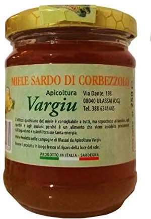 Miel d'arbousier produit à Ulassai (Ogliastra), Sardaigne. Pot de 250 g. Apiculteur Antioco Vargiu.