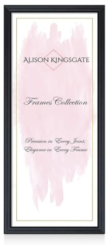 Alison Kingsgate Classic Black Picture Frame for Photos - 100X35CM | Engineered Wood, Shatterproof Perspex Front, Ideal for Wall Art Display, Posters, Documents, Certificate & Home Décor