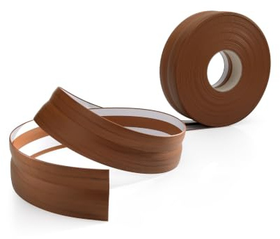 Quest Weichsockelleiste Selbstklebend 32 mm x 23 mm - PVC Sockelleiste, Abschlussleiste - Knickleiste für Innenbereich, Wand, Boden - Flexibel, Dicht, Dekorativ (Nussbaum, 25m)