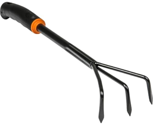 pokm toolsmarket - Mini Gartenkralle mit 3 Zinken, Handgrubber für Beete & Blumenkästen, Kleiner Rechen für Gartenarbeit mit Rutschfester Griff